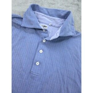 Adidas Polo Shirt Men's Sz. 2XL Short Sleeve Geometric Blue Mercerized Climalite